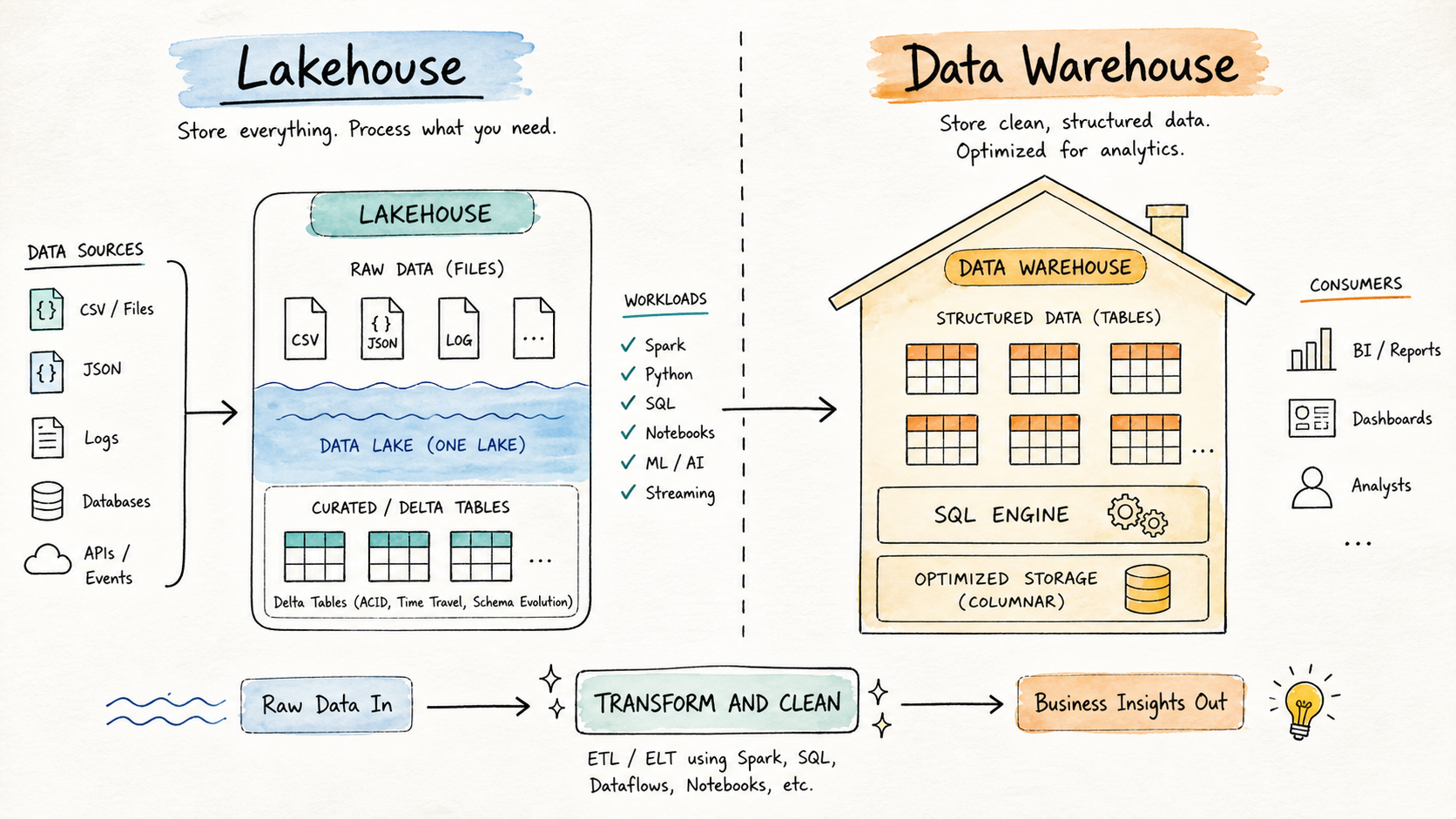 Lakehouse Vs Warehouse
